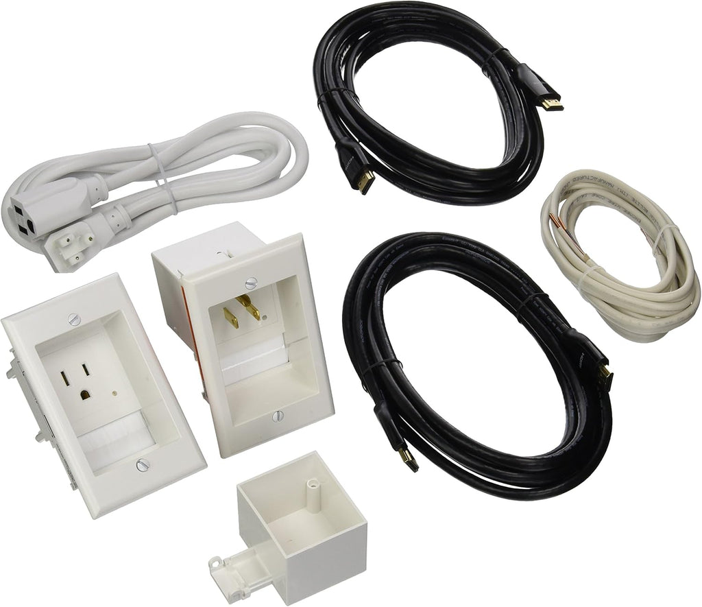 Dual Power Outlet Recessed In-Wall Cable Management System for TV, Pack of 2 Y26592