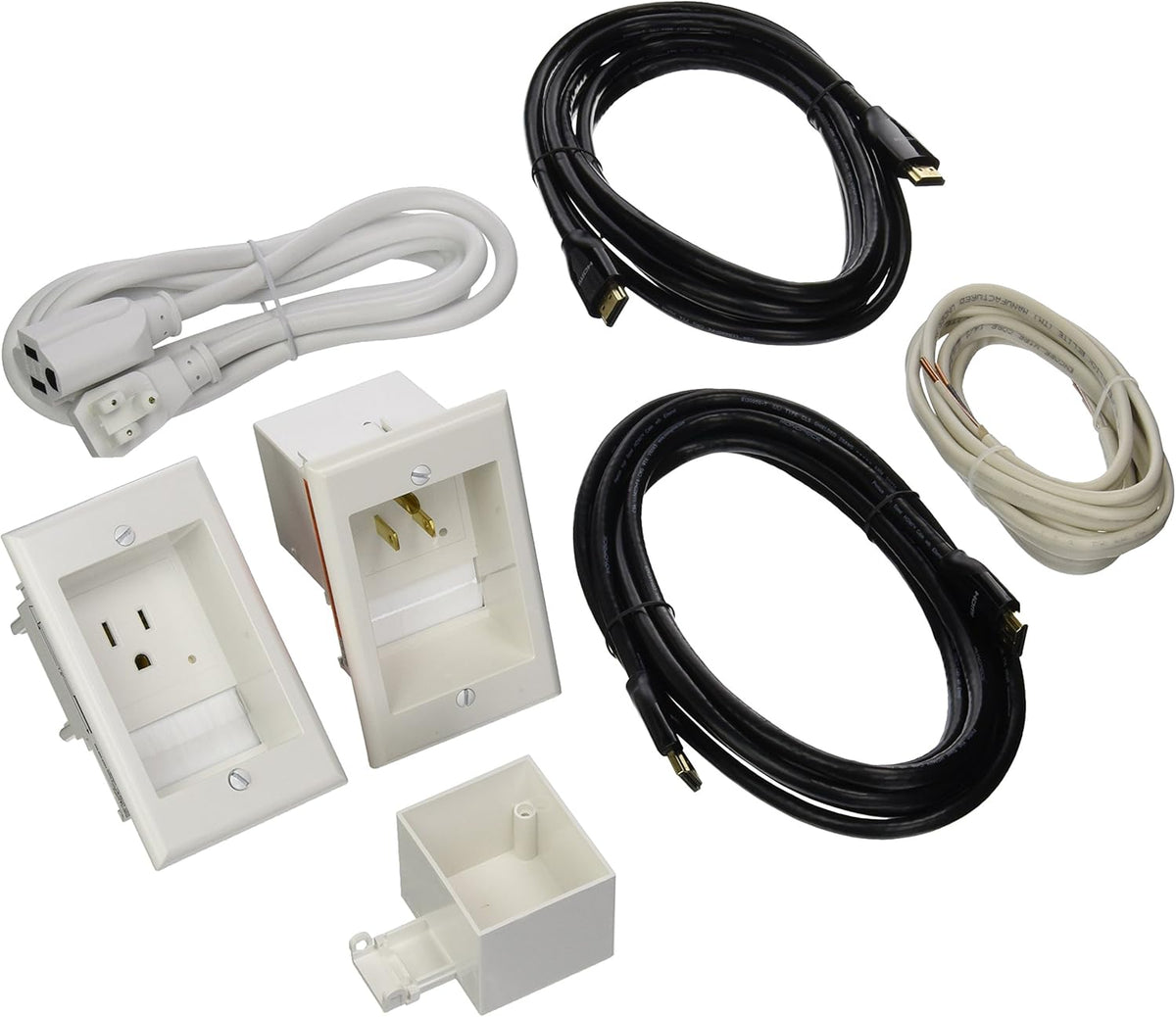 Dual Power Outlet Recessed In-Wall Cable Management System for TV, Pack of 2 Y26592