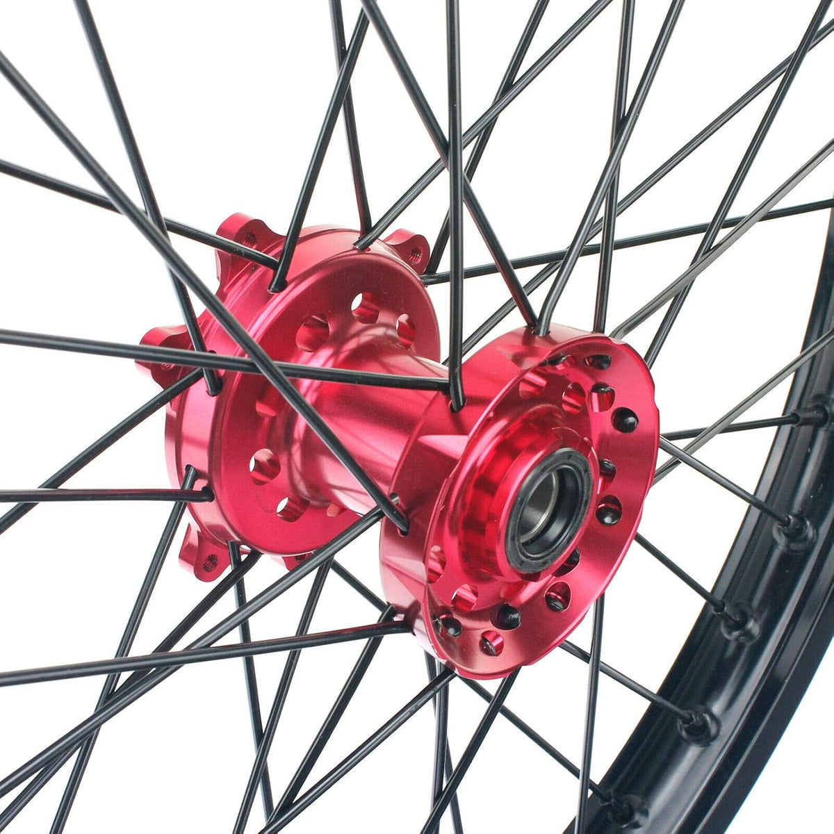 Front 21" Rear 18" Wheel Complete Set Red Hubs Rims Spokes Y570267