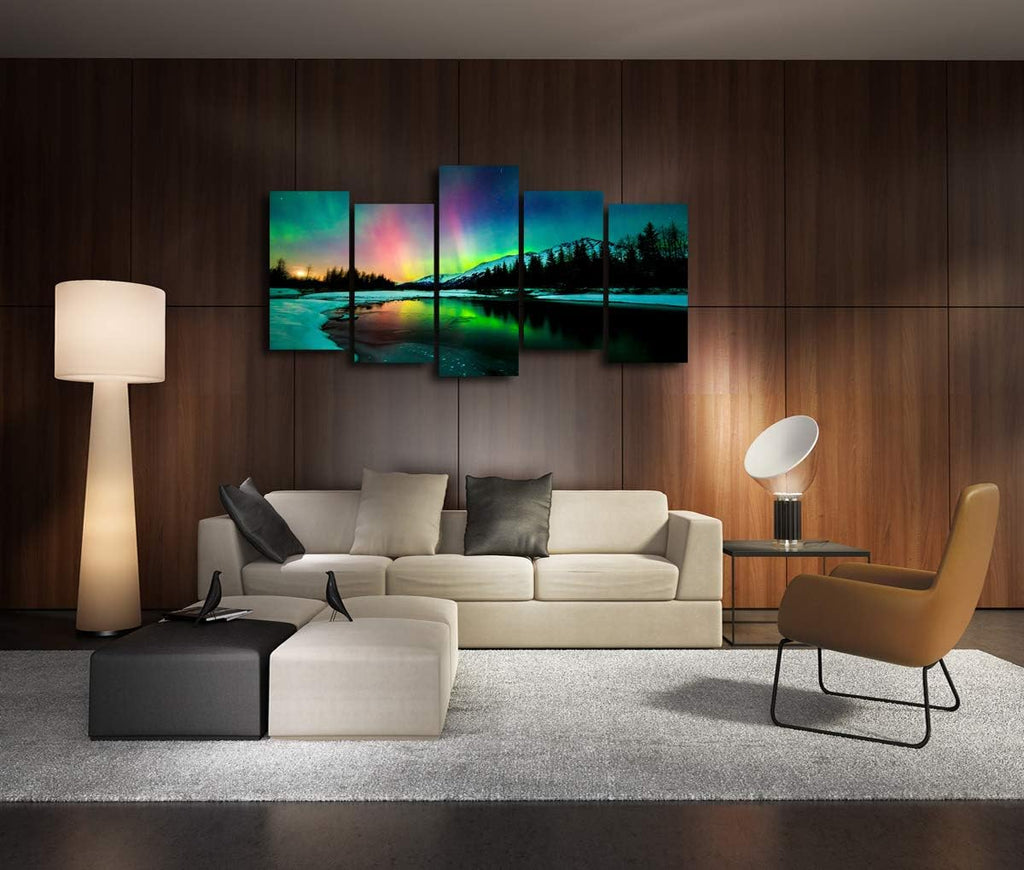 5 Pieces Stretched and Framed Canvas Wall Art Painting N459