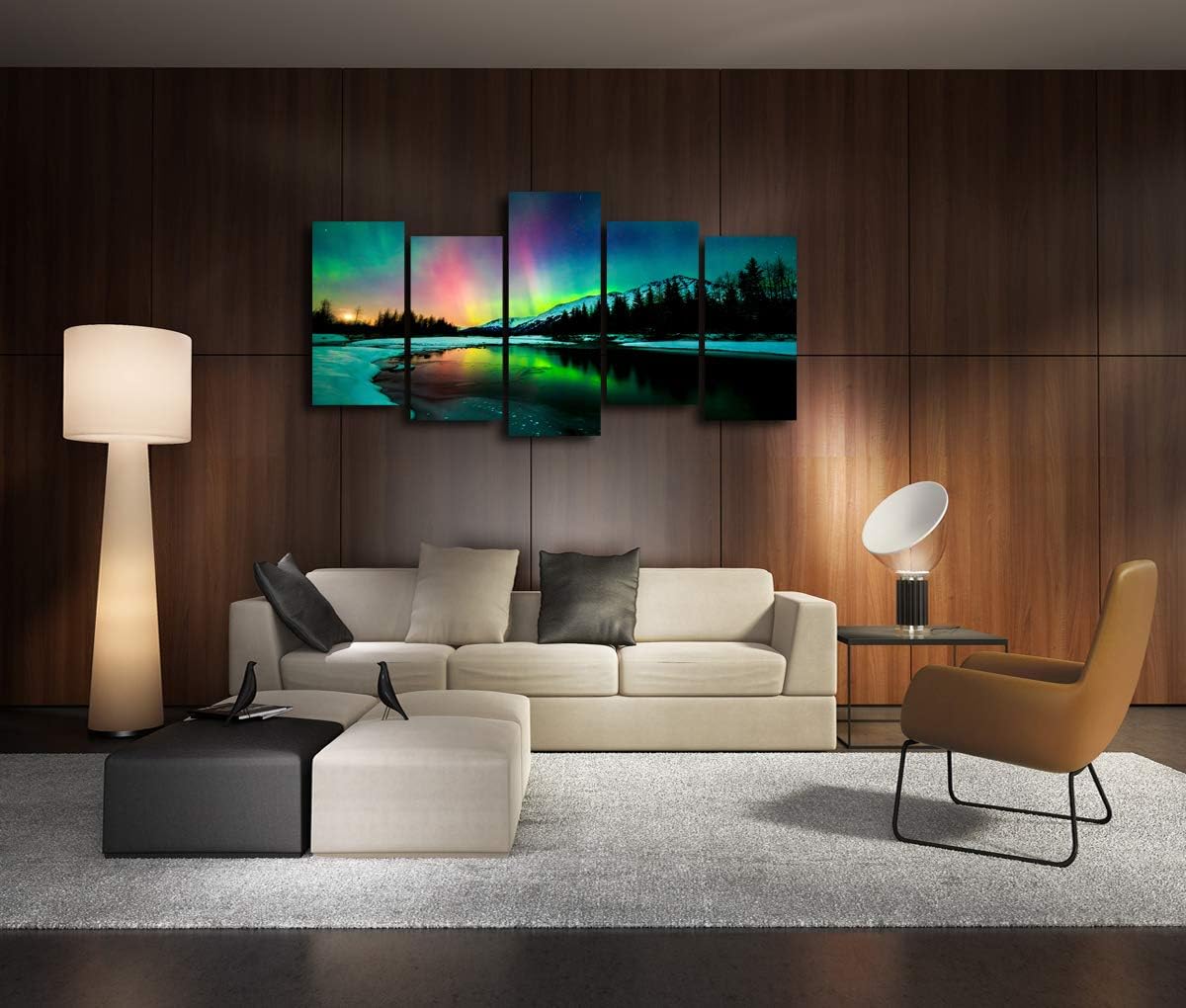 5 Pieces Stretched and Framed Canvas Wall Art Painting N459
