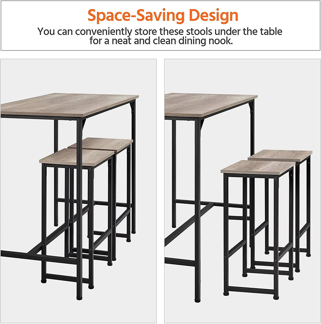 47.5” Counter Height Bar Table Set with Stools Set of 2 R679687