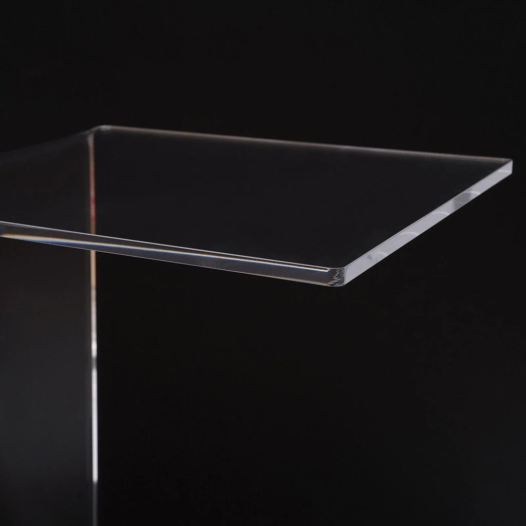 Clear Acrylic C-Shape Sofa Side Table with Wheels N4495