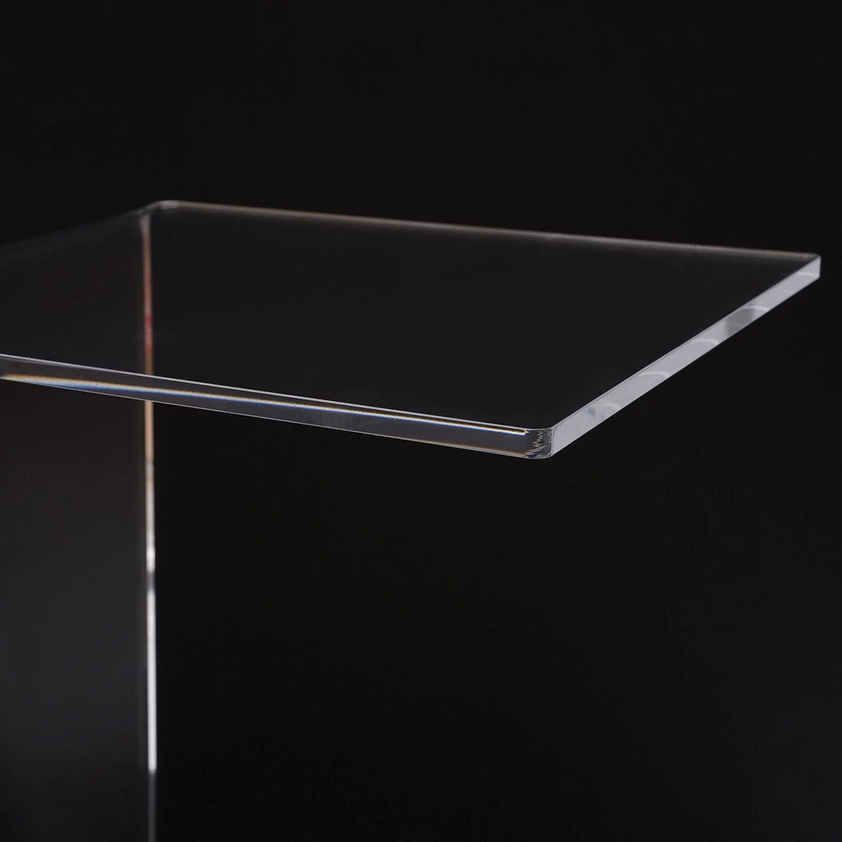 Clear Acrylic C-Shape Sofa Side Table with Wheels N4495