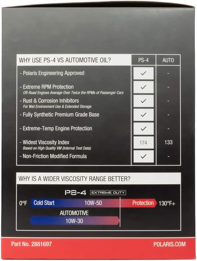 3 Quarts PS-4 Extreme Duty Engine Oil and 1 Oil Filter Pack of 2 K455963