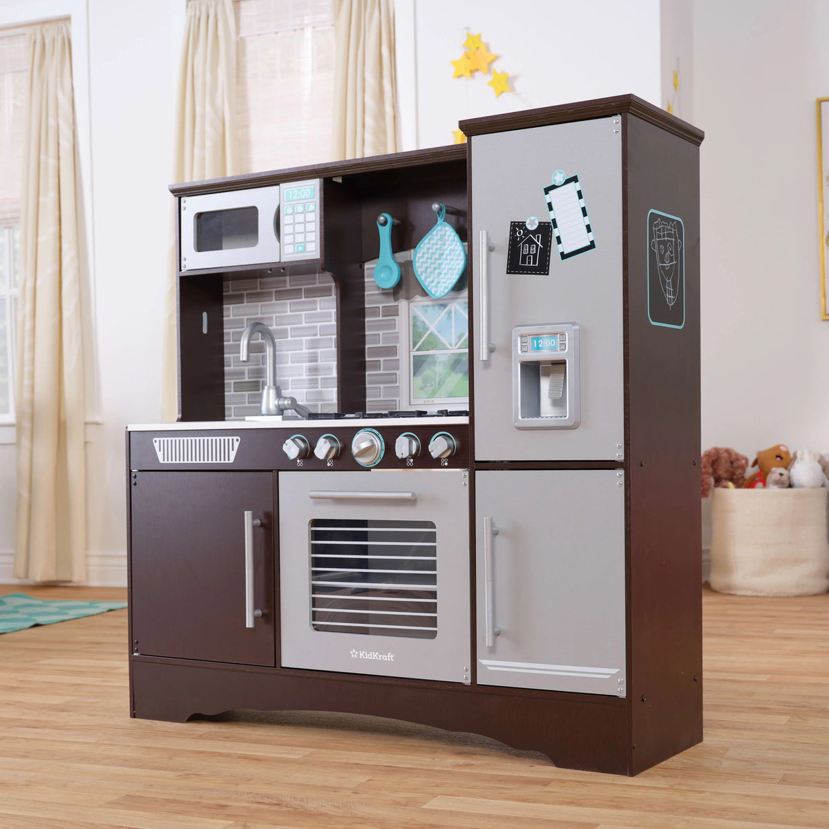 Espresso Wooden Kitchen with 4 Accessories U6764