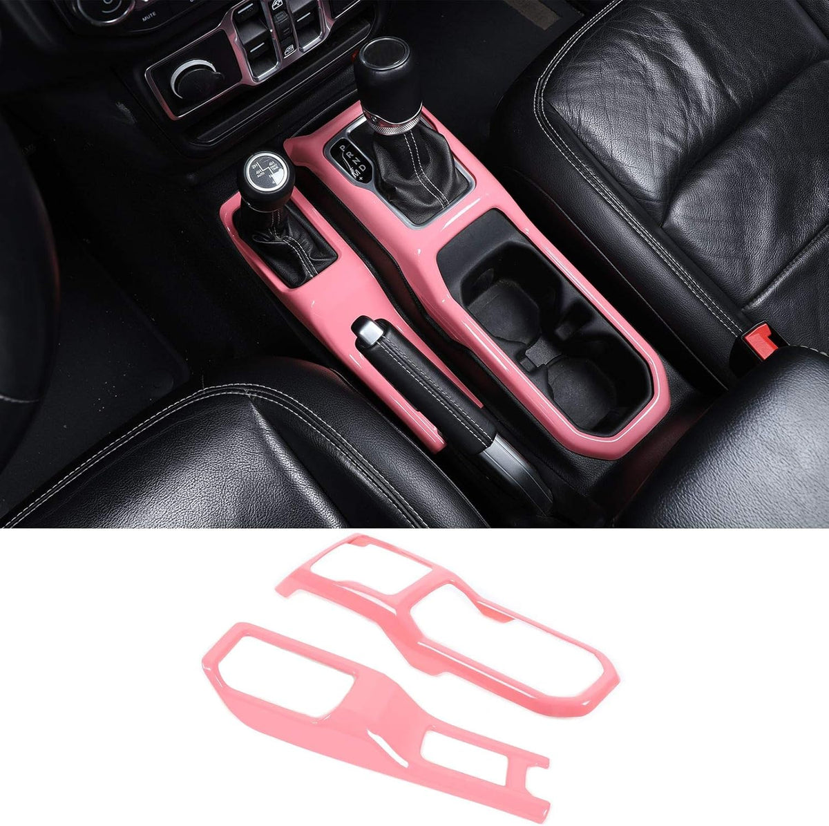 Red Four-Wheel Drive Gear Shift Panel Cover Trim Pack of 2 C9422