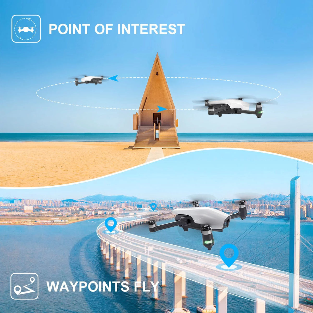White GPS Drone with 4K Camera D602