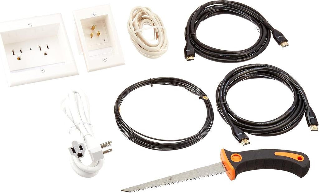 Dual Power Outlet Recessed In-Wall Cable Management System for TV, Pack of 2 Y26592