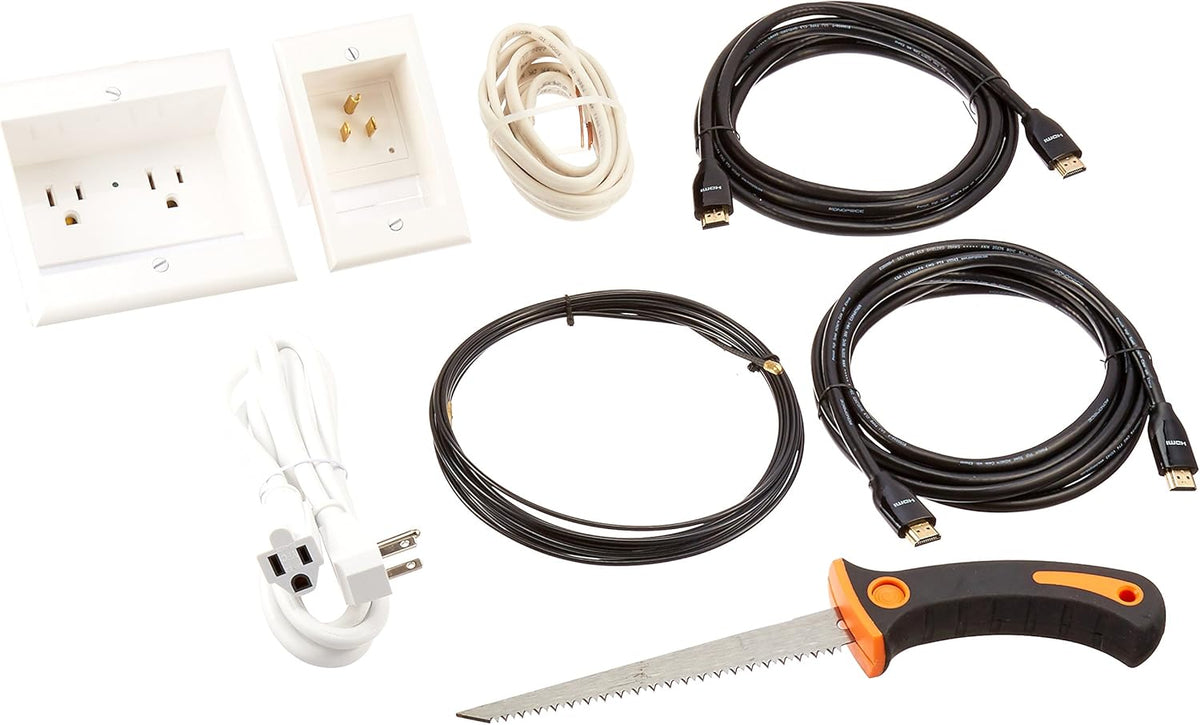 Dual Power Outlet Recessed In-Wall Cable Management System for TV, Pack of 2 Y26592