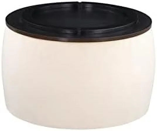 White 2 in 1 Round Ottoman Set Z176385