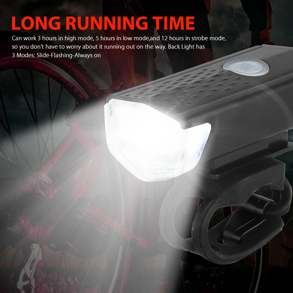 40 Sets USB Rechargeable Bike Light Set, LED Bicycle Headlight Front Rear Lamp Tail Light G7183