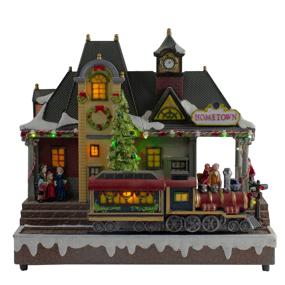13x22 LED Lighted Christmas Village Tabletop Decor B1638