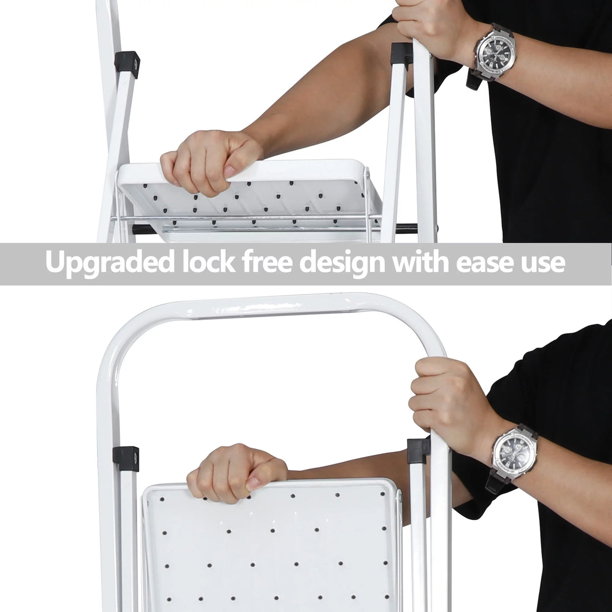 4 Step Ladder with Handgrip and Wide Platform Steps W35568