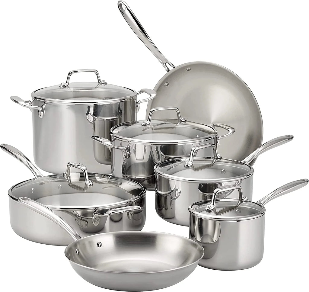 Stainless Steel Tri-Ply Clad 12-Piece Cookware Set Q411