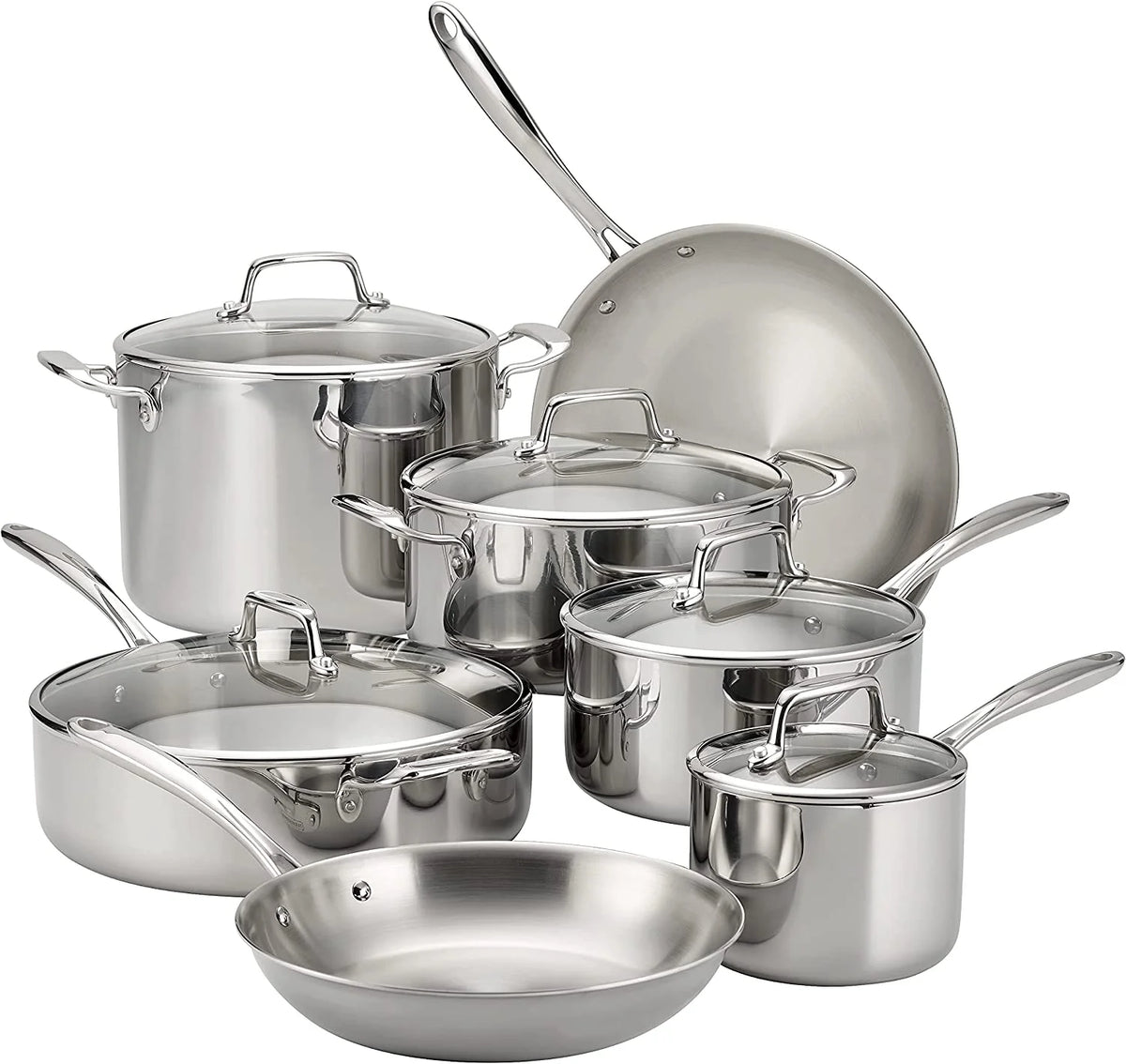 Stainless Steel Tri-Ply Clad 12-Piece Cookware Set Q411