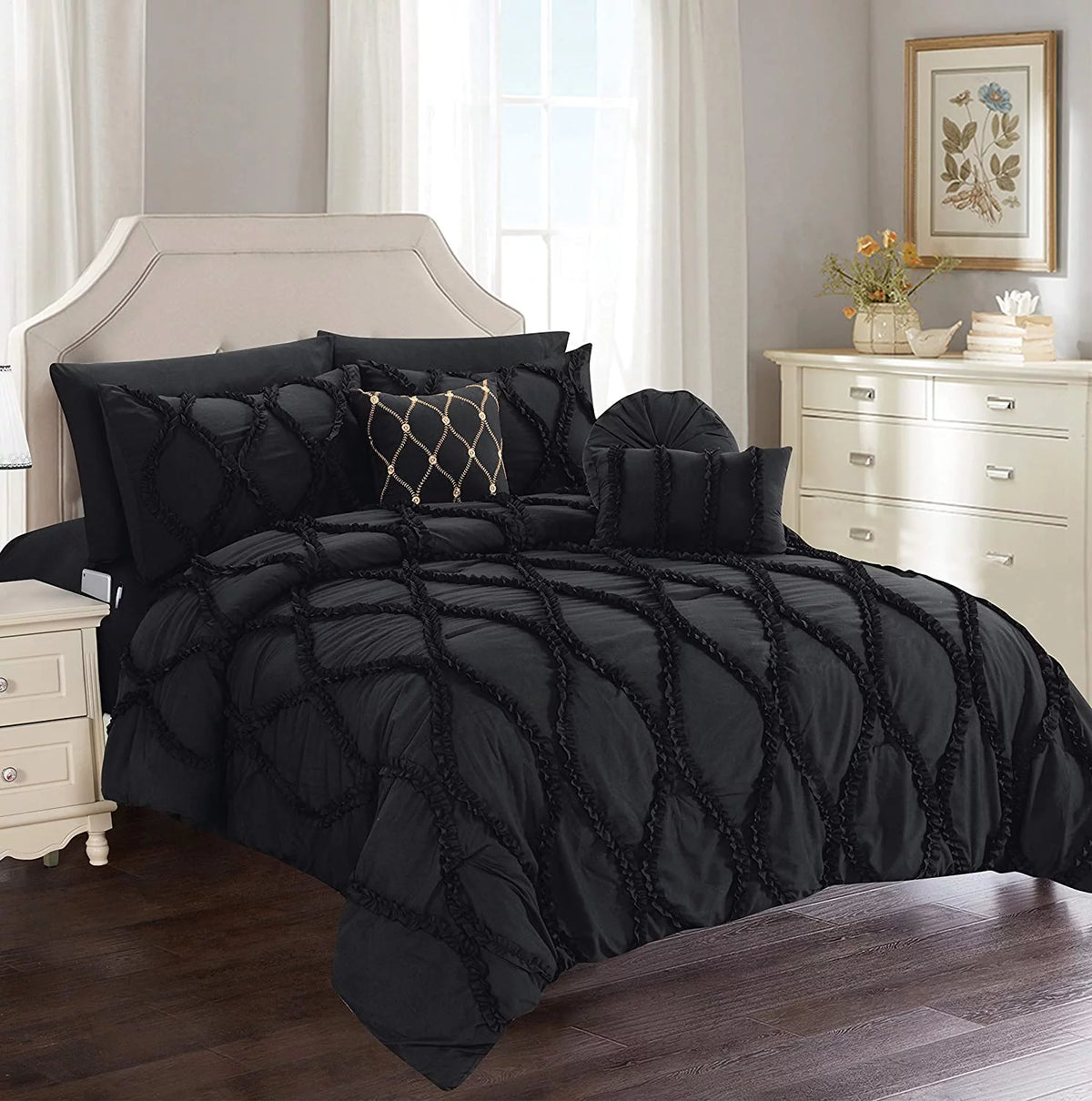 10 Piece Black Comforter Set U4896
