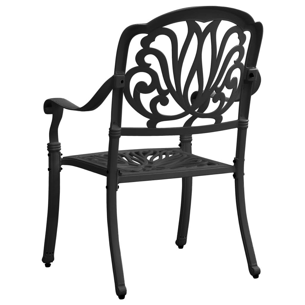 3 Piece Bistro Set Cast Aluminum Black X743434