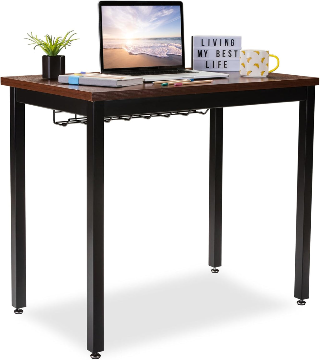 Small Computer Desk with Cable Management Tray, 36in Length W6058