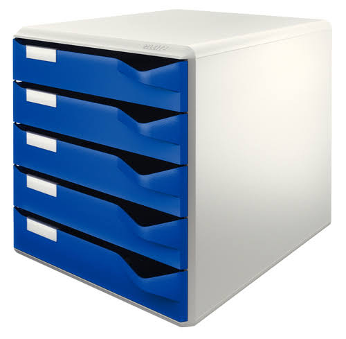 Light Grey/Blue 5 Drawer Box for DIN A4 A4764