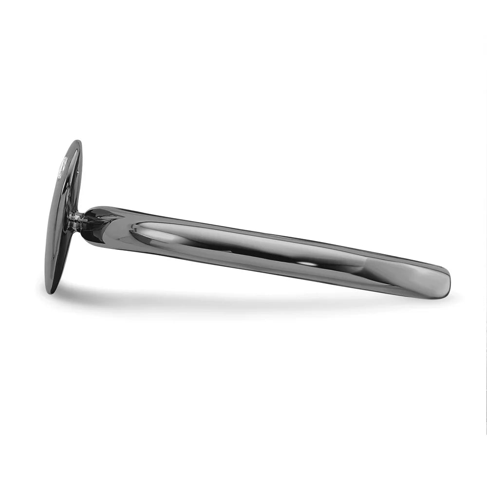 Ruthenium Plated Heart Diamond Ring Size 7 J7773
