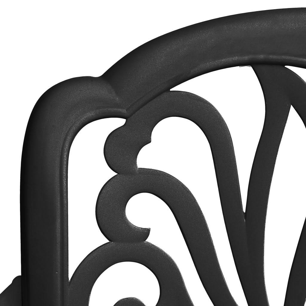 3 Piece Bistro Set Cast Aluminum Black X743434