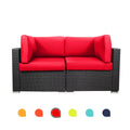 Red 2-Piece Rattan Outdoor Sofa Set E949586