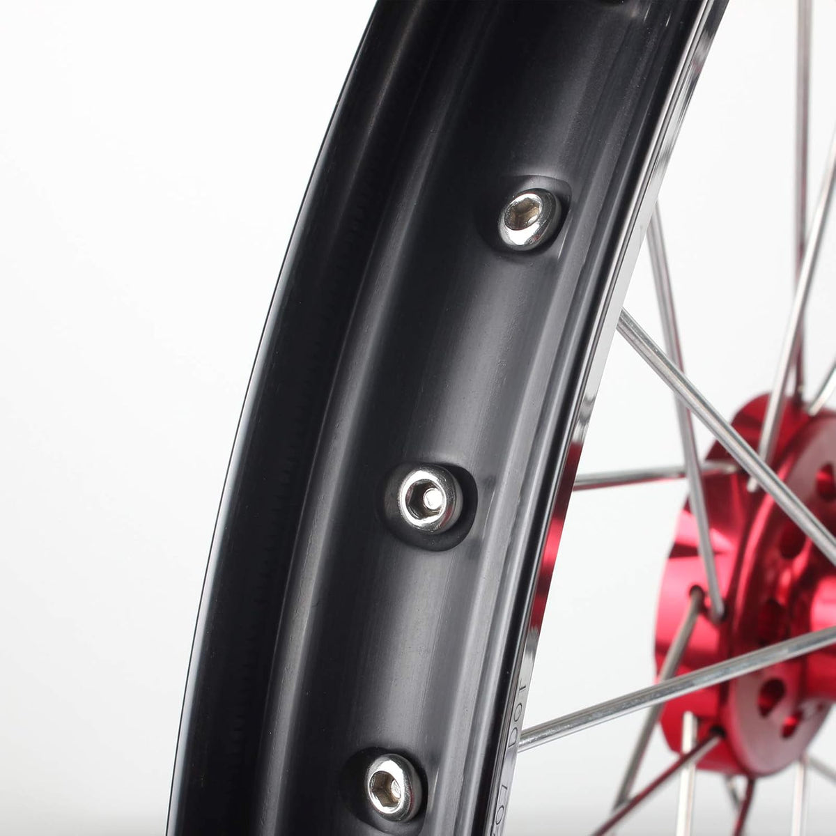 Front 21" Rear 18" Wheel Complete Set Red Hubs Rims Spokes Y570267