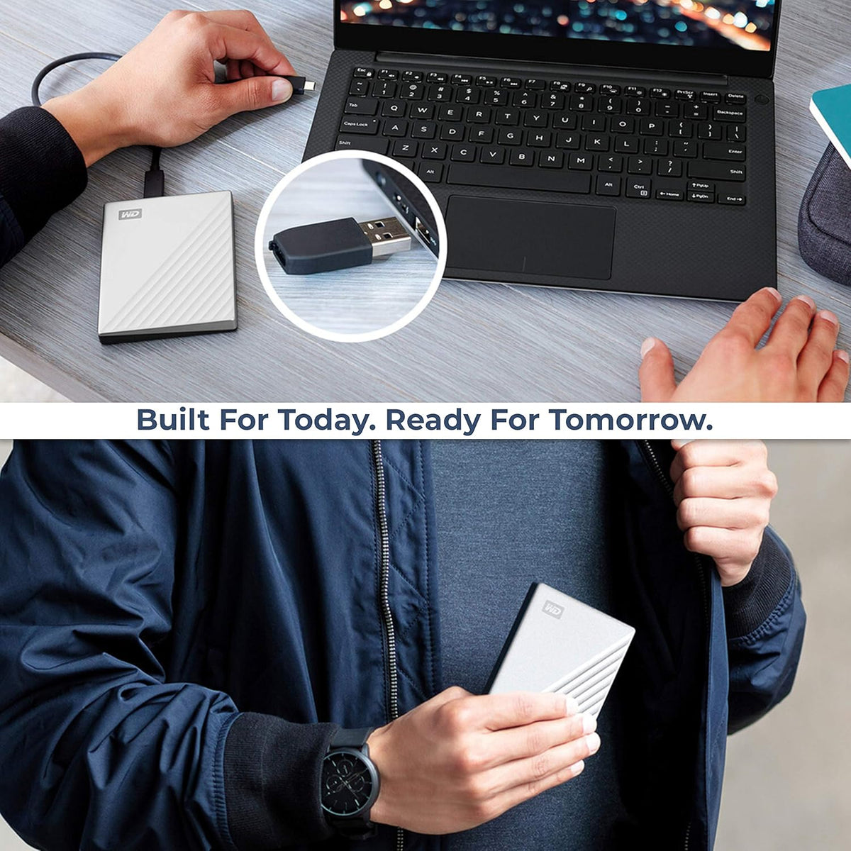 2 TB Portable External Hard Drive with 2 Hard Drive Cases T52708