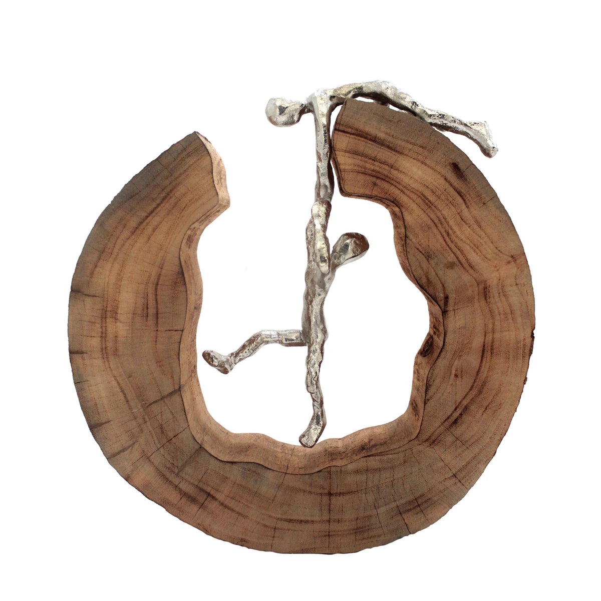 Silver People in Wood Circle W557