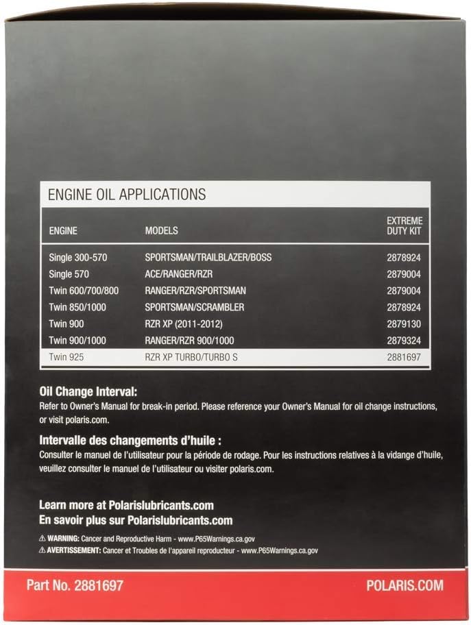 3 Quarts PS-4 Extreme Duty Engine Oil and 1 Oil Filter Pack of 2 K455963