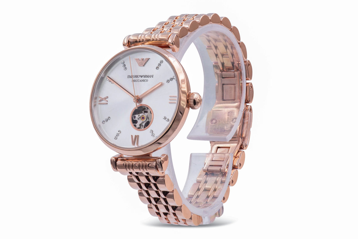 Ladies Automatic Crystal Dial Stainless Steel Watch O64593