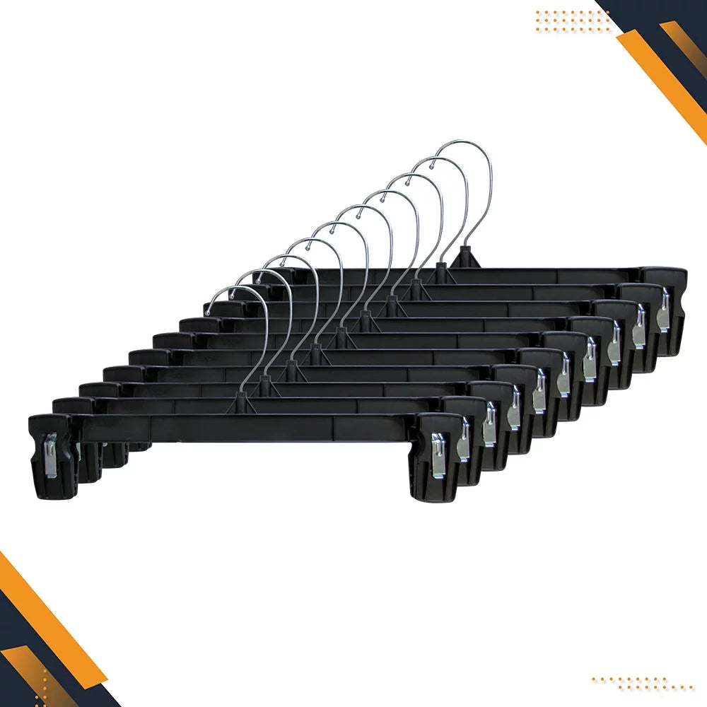 Plastic Pants & Skirt Hangers with Pinch Clips, 50 Pack D93219