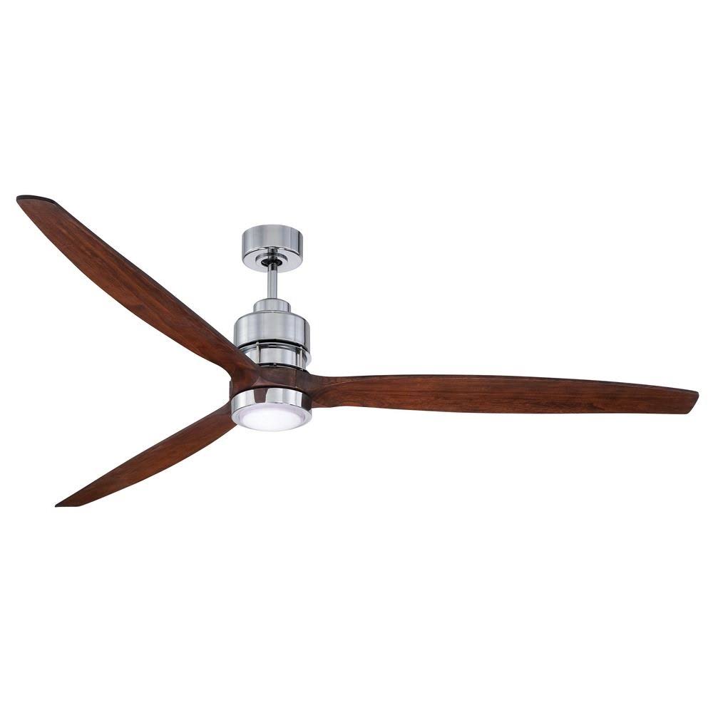 Chrome Walnut Blades Ceiling Fan C65116