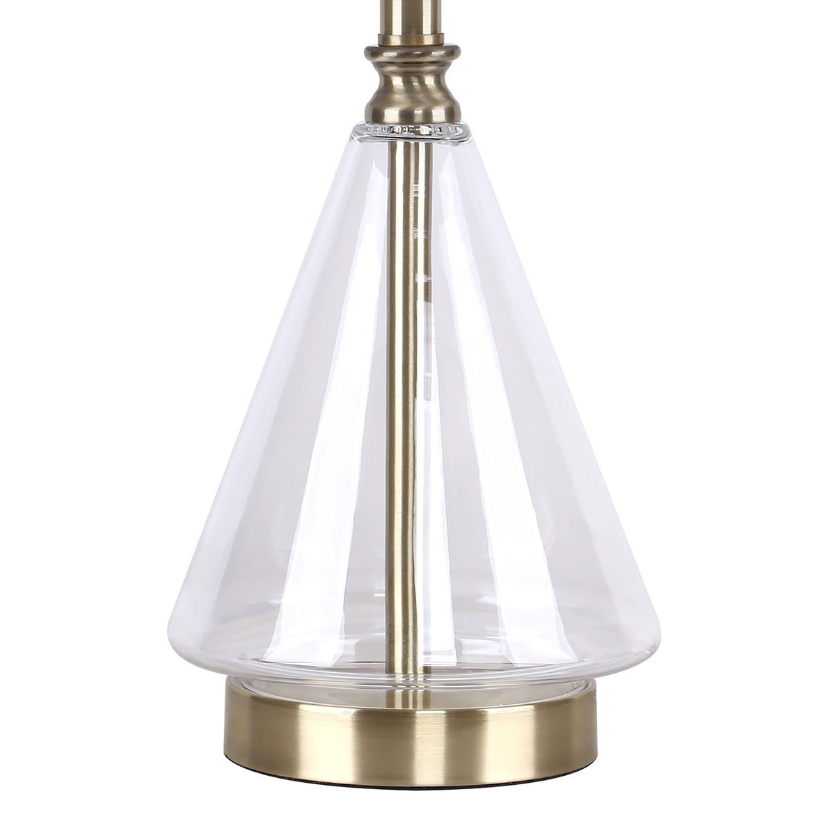 Set of 2 Glass Accent Lamps with Brass Accents G96689