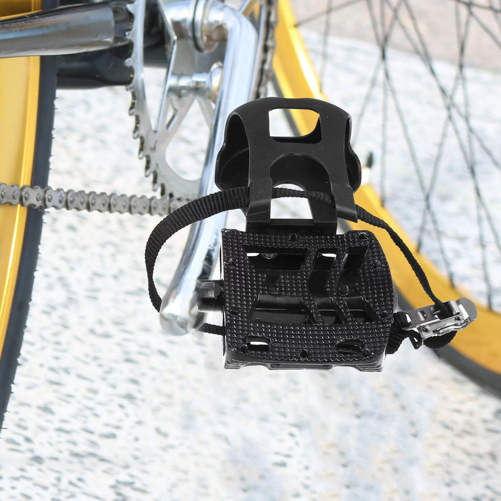 Bicycle Pedals 9/16'' Spindle with Toe Clips Black B117
