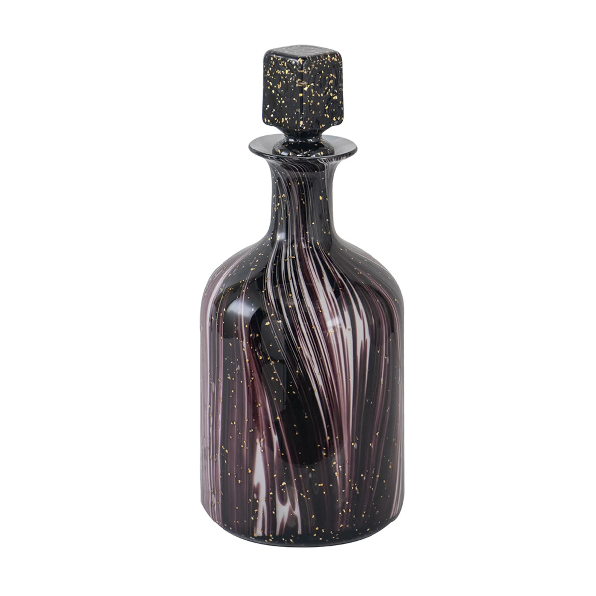 Wavy Glass Bottle with Stopper P3263