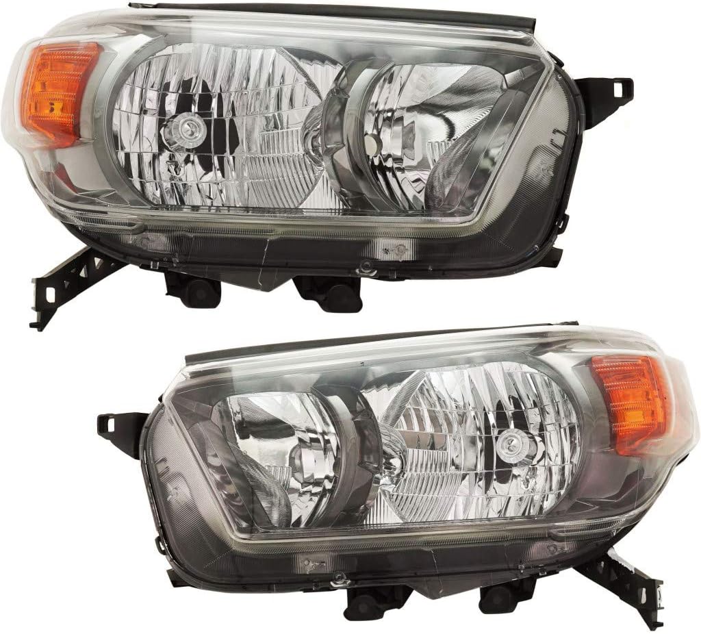 Driver and Passenger Side Headlight Assembly Lens Housing for 2010-2013 Toyota 4Runner D250