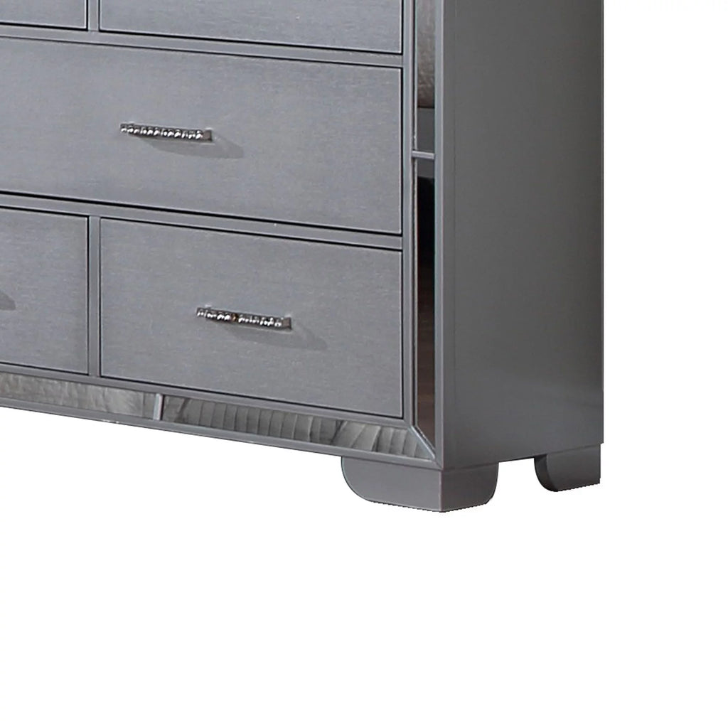 64 Inch Pine Wood Dresser, 8 Drawers S621146