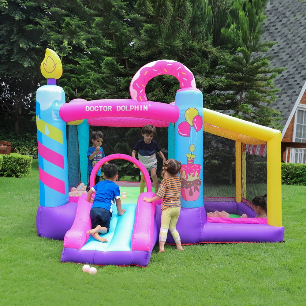 Inflatable Slide Bouncer House with Ball Pool and Storage Bag F209