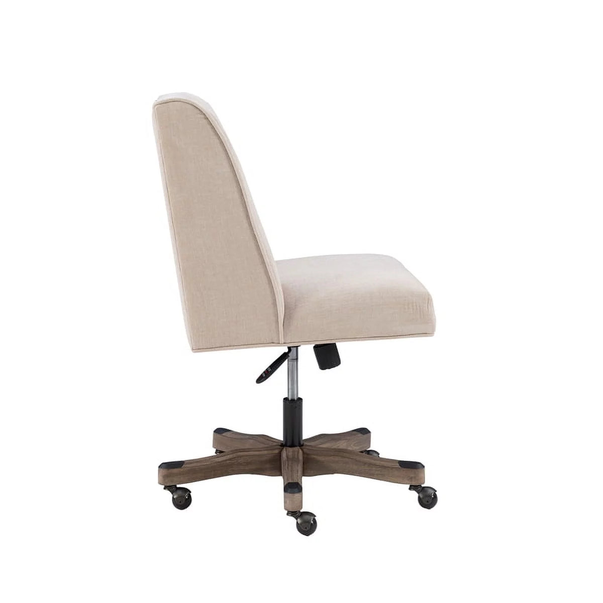 Upholstered Swivel Office Chair in Natural Linen L85639