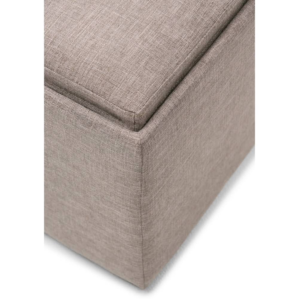 Distressed Black Square Table Ottoman Q172858